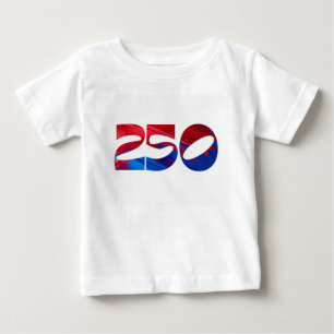 Camiseta Para Bebê Vermelha Branca Faixa Azul Estrelas América 250 An