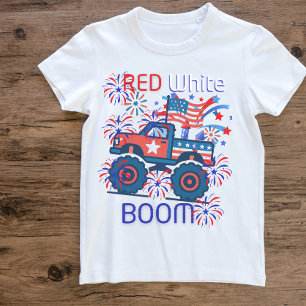 Camiseta Para Bebê Vermelho, branco boom 4 de julho 250º aniversário