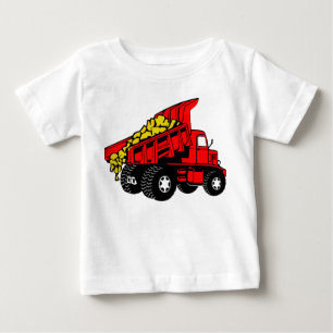 Camiseta Para Bebê Vermelho-caminhão   garotos