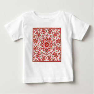 Camiseta Para Bebê vermelho e branco, etnia bandana