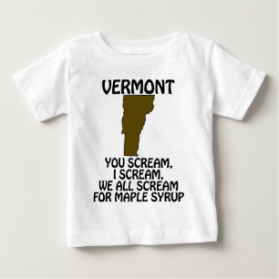 Camiseta Para Bebê Vermont - Você Grita, Eu Grito por Xarope de Bordo