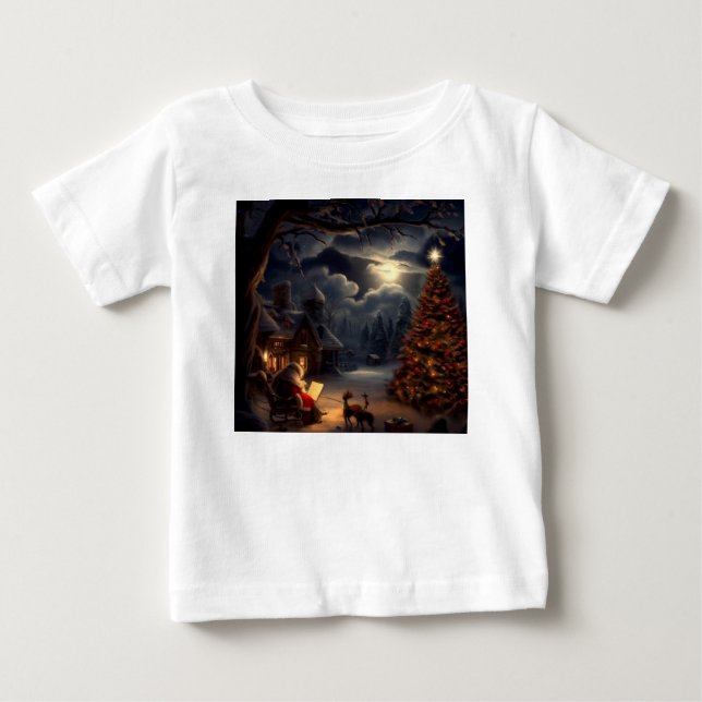 Camiseta Para Bebê Véspera de Natal 2 (Frente)