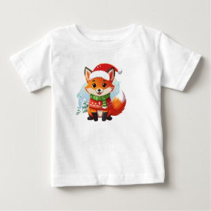 Camiseta Para Bebê Véspera de Natal da Pequena Raposa