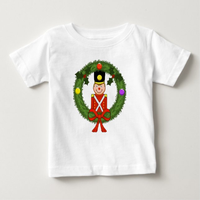 Camiseta Para Bebê Vestido Clássico do Soldado de Natal Toddler (Frente)