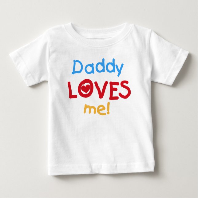 Camiseta Para Bebê Vestido com babado para crianças Daddy Loves Me (Frente)