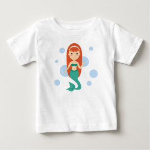 Camiseta Para Bebê Vestido de bailarina princesa sereia fofa menina