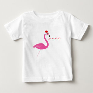 Camiseta Para Bebê Vestido de bebê Fa la la la Flamingo Holiday