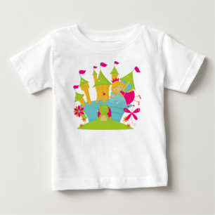 Camiseta Para Bebê Vestido de Bebê Princesa Fada Loira Sem Manga