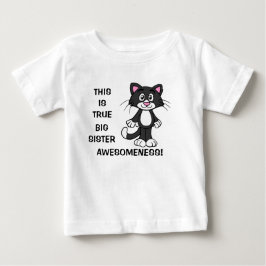 Camiseta Para Bebê Vestido de criança Adorável Gata Irmã Mais Velha I