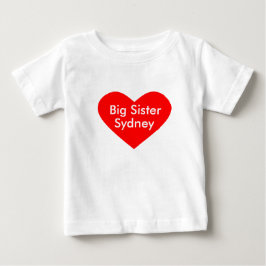 Camiseta Para Bebê Vestido de Irmã Mais Velha Personalizado com Nome