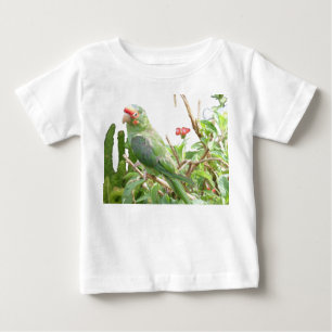 Camiseta Para Bebê Vestido de Pássaro Roxo Verde Lorikeet