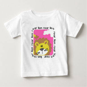 Camiseta Para Bebê Vestido do plissado da criança do rugido do leão