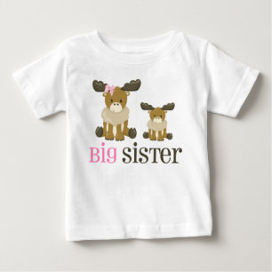 Camiseta Para Bebê Vestido dos alces da irmã mais velha
