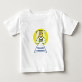 Camiseta Para Bebê Vestido Infantil Anjo com Babado