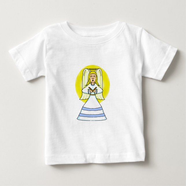Camiseta Para Bebê Vestido Infantil Anjo com Babado (Frente)