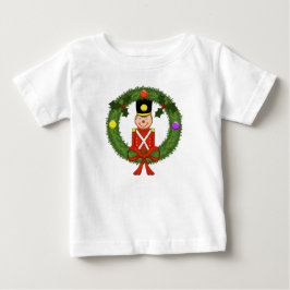 Camiseta Para Bebê Vestido Infantil Soldado Natal Clássico com Babado