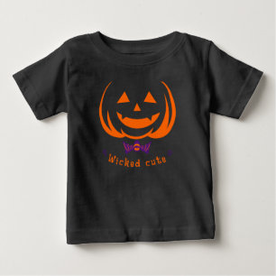 Camiseta Para Bebê Vestido preguiçoso de abóbora do Halloween fofo fo