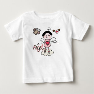 Camiseta Para Bebê Vestido sem mangas para menina anjo de desenho ani