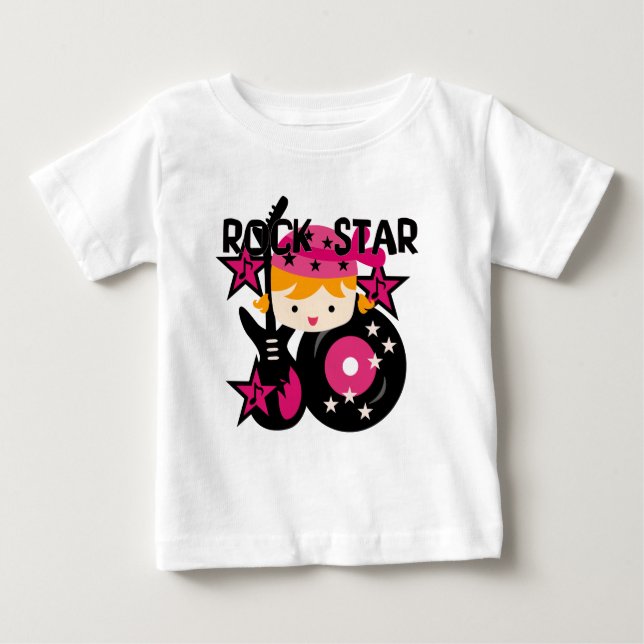 Camiseta Para Bebê Vestido sem mangas para menina loira estrela do ro (Frente)
