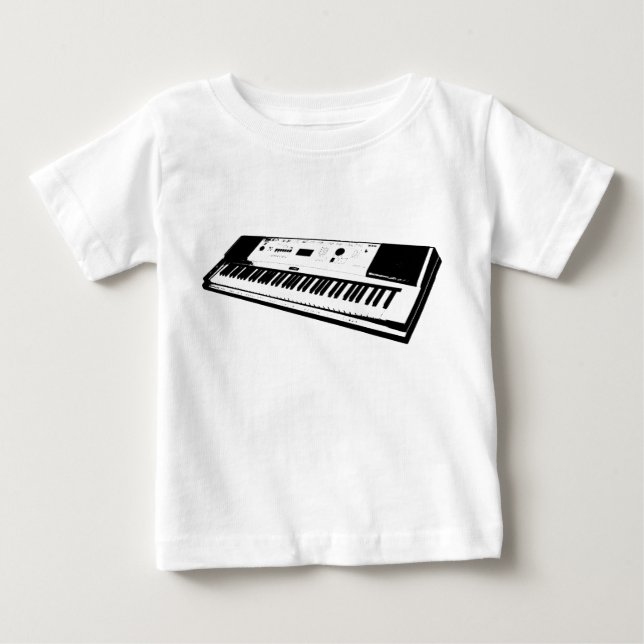Camiseta Para Bebê Vestido sem sono do teclado (Frente)