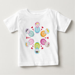Camiseta Para Bebê VESTUÁRIO: bonecas de babushka - mandala
