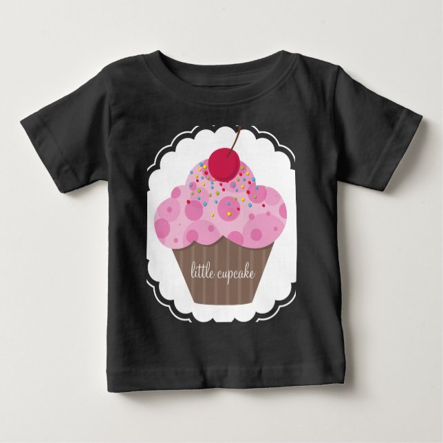 Camiseta Para Bebê VESTUÁRIO DE BEBÊ: cupcake doce (Frente)