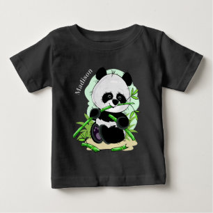 Camiseta Para Bebê Vestuário personalizado de nome de Panda