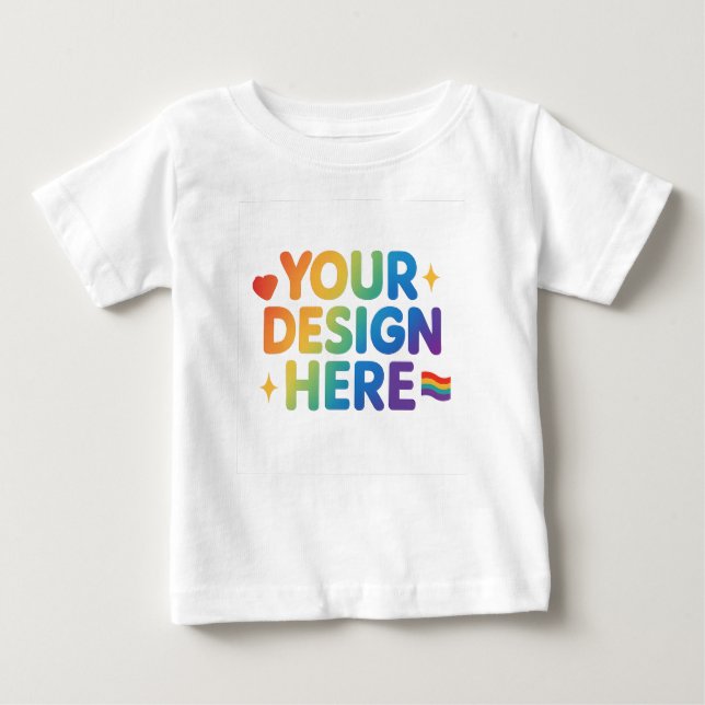 Camiseta Para Bebê Vestuário Personalizável | DESIGN AQUI (Frente)