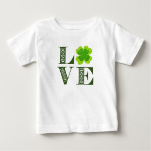 Camiseta Para Bebê Vestuário Verde Irlandês Shamrock Celular Knot LOV