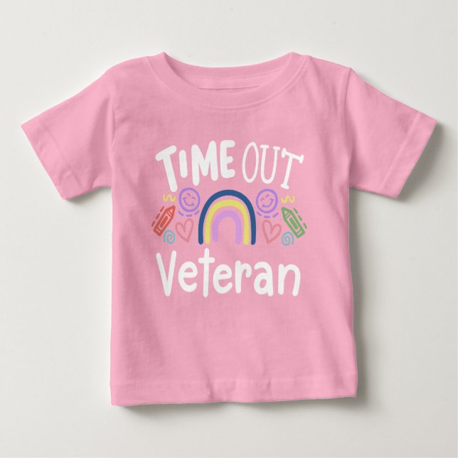 Camiseta Para Bebê Veterano de Fora do Tempo (Frente)