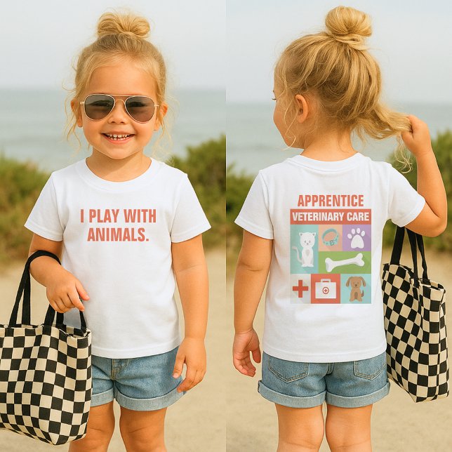 Camiseta Para Bebê Veterinária Profissional Icônica Projetada Persona (Criador carregado)