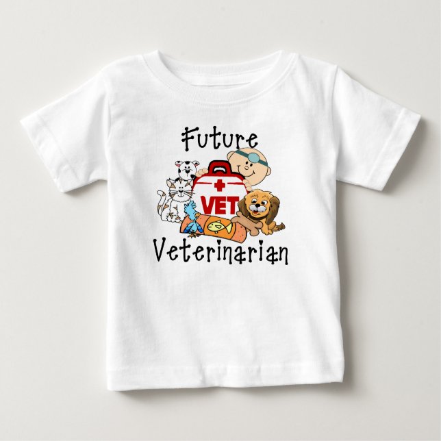 Camiseta Para Bebê Veterinário futuro (Frente)