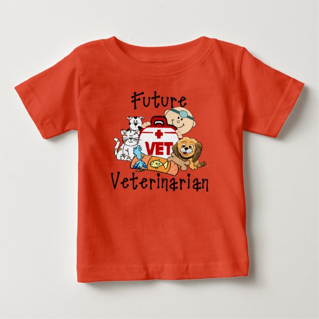 Camiseta Para Bebê Veterinário Futuro (Frente)