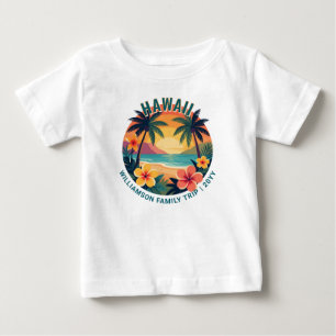Camiseta Para Bebê Viagem de Família Personalizada de Férias Tropicai