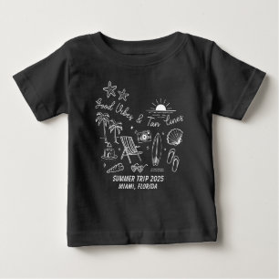 Camiseta Para Bebê Viagem de Verão Personalizada para a Praia da Famí