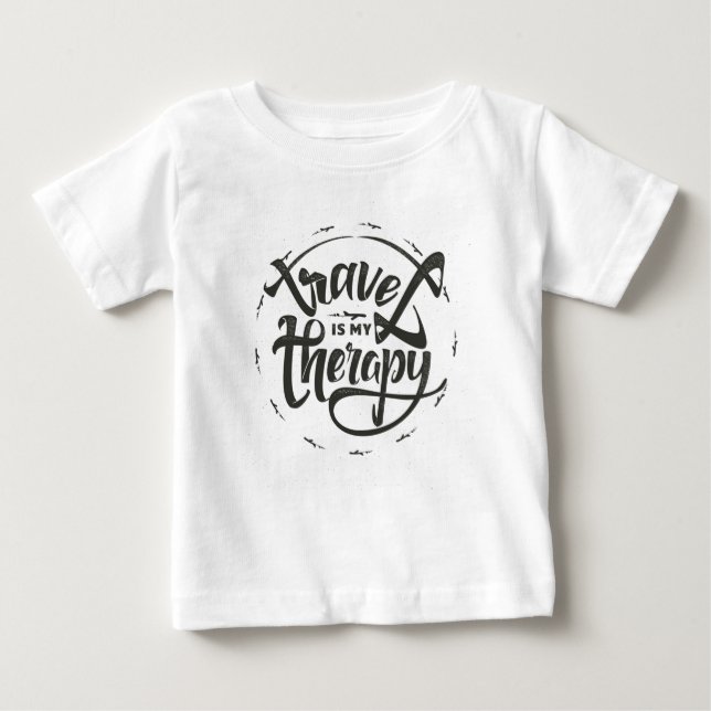 Camiseta Para Bebê Viagem é minha terapia (Frente)