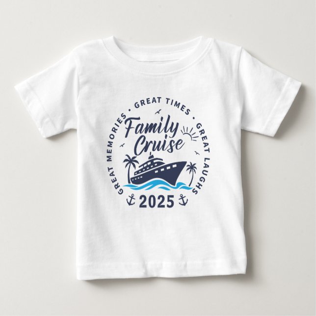 Camiseta Para Bebê Viagem em Cruzeiro de Família Personalizada Corres (Frente)