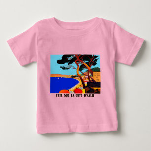 Camiseta Para Bebê Viagem francês Vintage Cote D'Azur