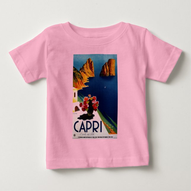 Camiseta Para Bebê Viagem pela Itália Capri Vintage (Frente)