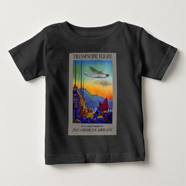Camiseta Para Bebê Viagem Transpacífica Vintage (Frente)
