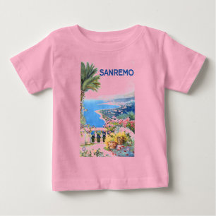 Camiseta Para Bebê Viagem Vintage San Remo Itália Europa