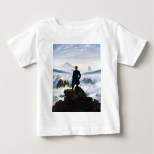 Camiseta Para Bebê Viajante acima do Mar de Névoa, Caspar D Friedrich