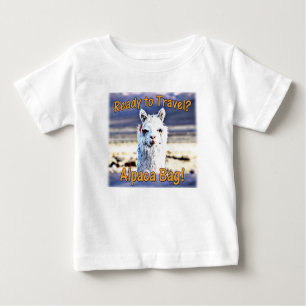Camiseta Para Bebê Viajante do Mundo - Saco Alpaca Engraçado