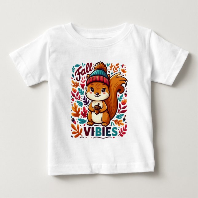 Camiseta Para Bebê Vibes de outono 3 (Frente)
