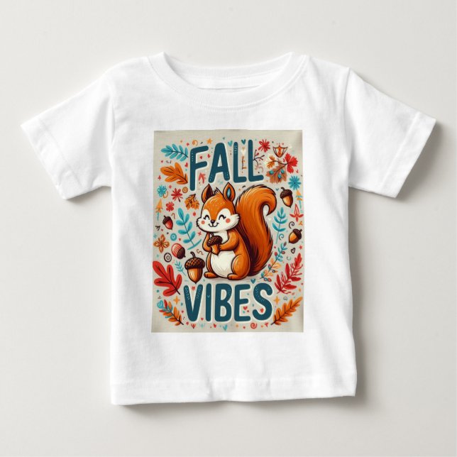 Camiseta Para Bebê Vibes de outono 4 (Frente)