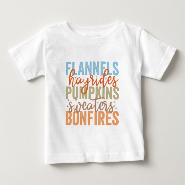 Camiseta Para Bebê Vibes de queda divertida (Frente)