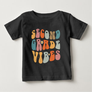 Camiseta Para Bebê Vibrações da Segunda Série de Volta às Aulas Escol