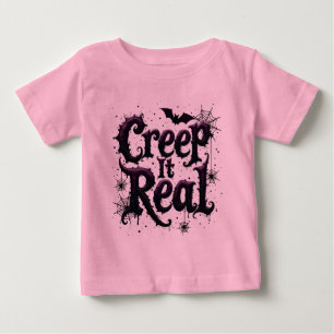 Camiseta Para Bebê Vibrações de Halloween Edgy - Creep It Real