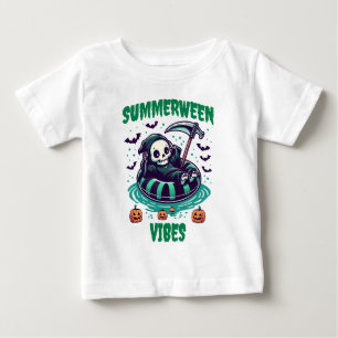 Camiseta Para Bebê Vibrações de Summerween – Ceifador Relaxado