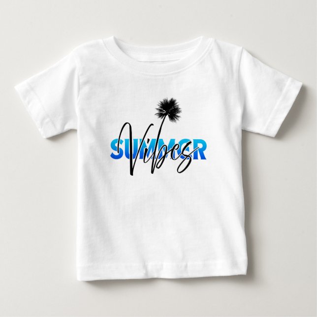 Camiseta Para Bebê vibrações de verão (Frente)
